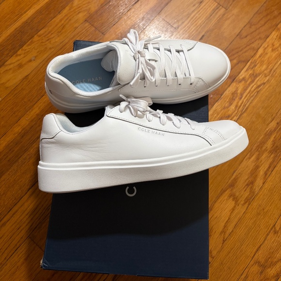 COLE HAAN NIB White Low Top Leather Grand Crosscourt Daily Sneakers Shoes 7 B - Picture 7 of 11